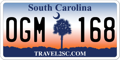 SC license plate OGM168