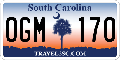 SC license plate OGM170