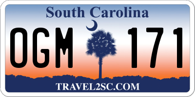 SC license plate OGM171