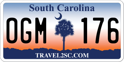 SC license plate OGM176