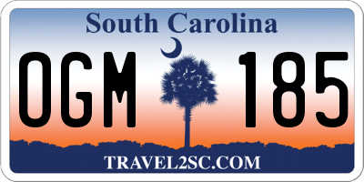 SC license plate OGM185