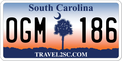 SC license plate OGM186