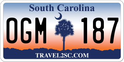 SC license plate OGM187