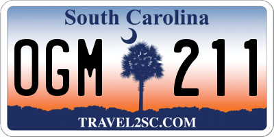SC license plate OGM211