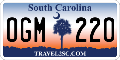 SC license plate OGM220