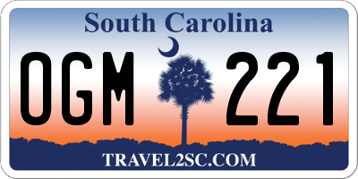 SC license plate OGM221