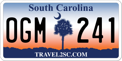 SC license plate OGM241