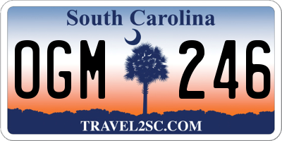 SC license plate OGM246