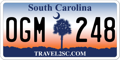 SC license plate OGM248