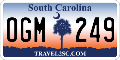 SC license plate OGM249