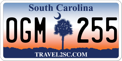 SC license plate OGM255