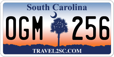 SC license plate OGM256