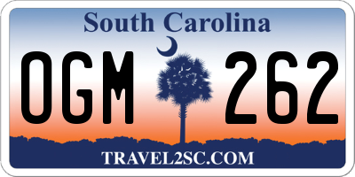 SC license plate OGM262