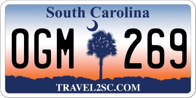 SC license plate OGM269