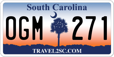 SC license plate OGM271
