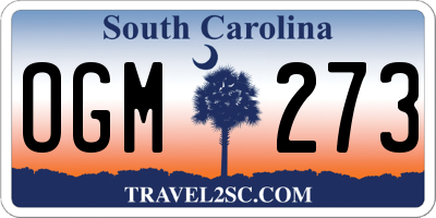 SC license plate OGM273