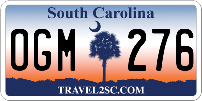 SC license plate OGM276
