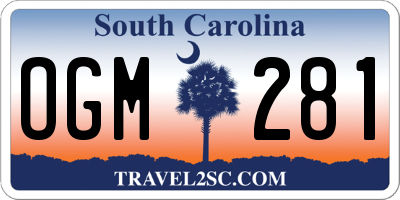 SC license plate OGM281