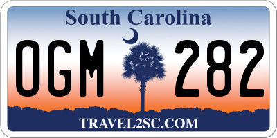 SC license plate OGM282