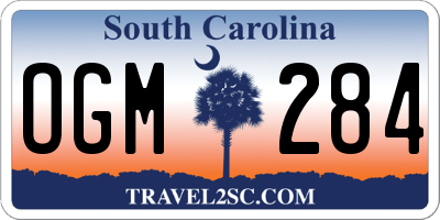 SC license plate OGM284