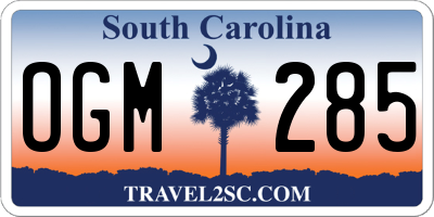 SC license plate OGM285