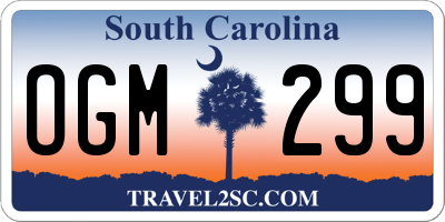 SC license plate OGM299