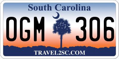 SC license plate OGM306