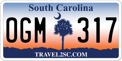 SC license plate OGM317