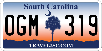 SC license plate OGM319