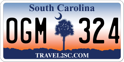 SC license plate OGM324