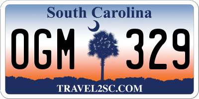 SC license plate OGM329