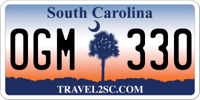 SC license plate OGM330