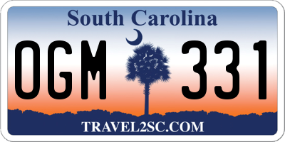 SC license plate OGM331