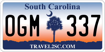 SC license plate OGM337
