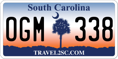 SC license plate OGM338