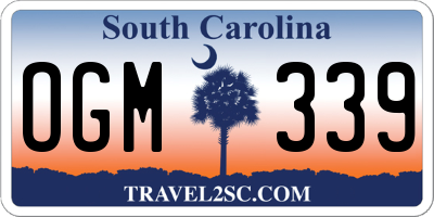 SC license plate OGM339