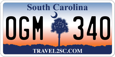 SC license plate OGM340