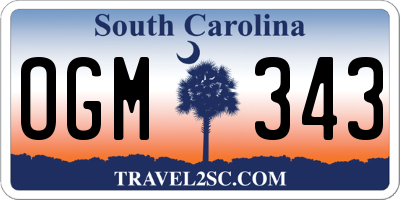 SC license plate OGM343
