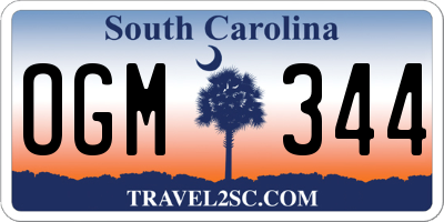 SC license plate OGM344