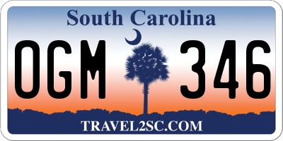 SC license plate OGM346