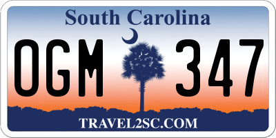 SC license plate OGM347