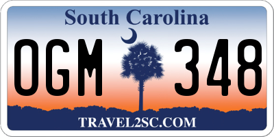 SC license plate OGM348
