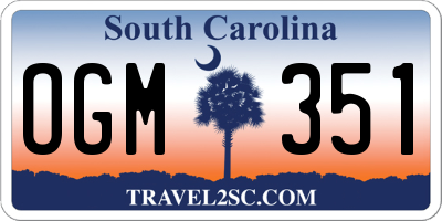 SC license plate OGM351