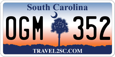 SC license plate OGM352