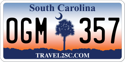 SC license plate OGM357