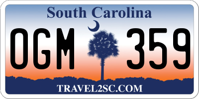 SC license plate OGM359