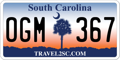 SC license plate OGM367