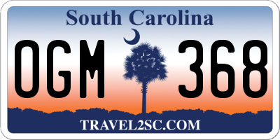 SC license plate OGM368