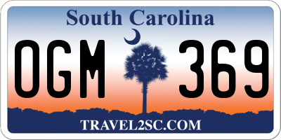 SC license plate OGM369