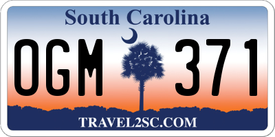 SC license plate OGM371